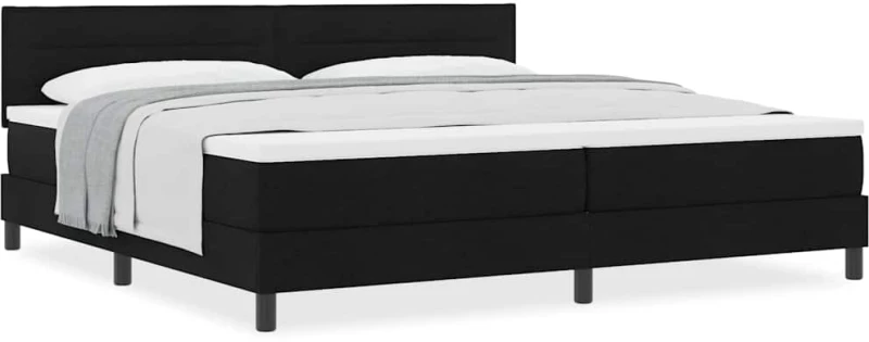 vidaXL Κρεβάτι Box Spring με Στρώμα Μαύρο 200x200 εκ Υφασμάτινο