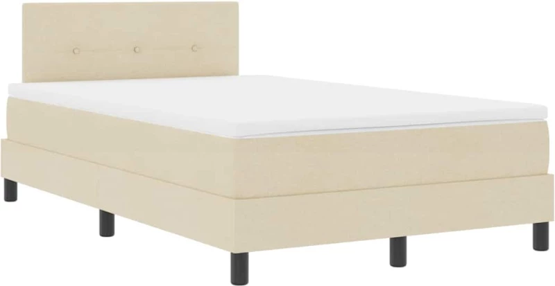 vidaXL Κρεβάτι με Σπαστή Βάση με Στρώμα Μπεζ 120x200 εκ. Ύφασμα