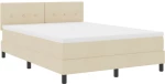 vidaXL Κρεβάτι Box Spring με Στρώμα Κρέμα 140x200 εκ. Υφασμάτινο