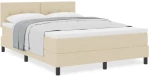 vidaXL Κρεβάτι Box Spring με Στρώμα Κρέμα 140x200 εκ. Υφασμάτινο