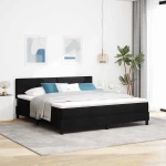 vidaXL Κρεβάτι κουτιού με στρώμα Μαύρο 180x200 εκ Ύφασμα