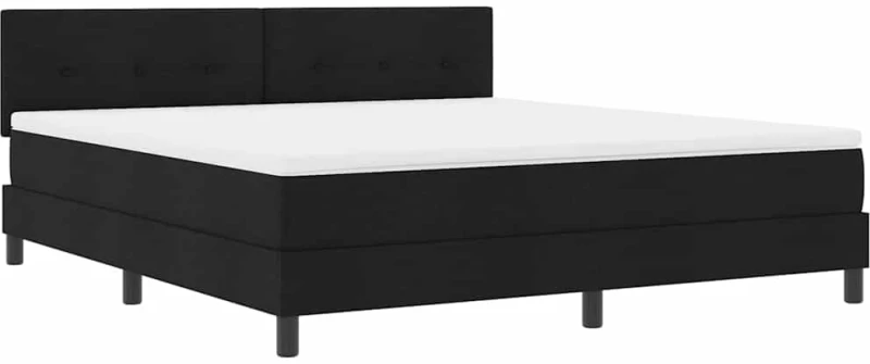 vidaXL Κρεβάτι κουτιού με στρώμα Μαύρο 180x200 εκ Ύφασμα