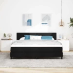 vidaXL Κρεβάτι κουτιού με στρώμα Μαύρο 180x200 εκ Ύφασμα