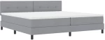 vidaXL κρεβάτι με Βάση με Στρώμα Ανοιχτό Γκρι 200x200 cm Ύφασμα