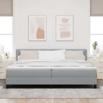 vidaXL κρεβάτι με Βάση με Στρώμα Ανοιχτό Γκρι 200x200 cm Ύφασμα