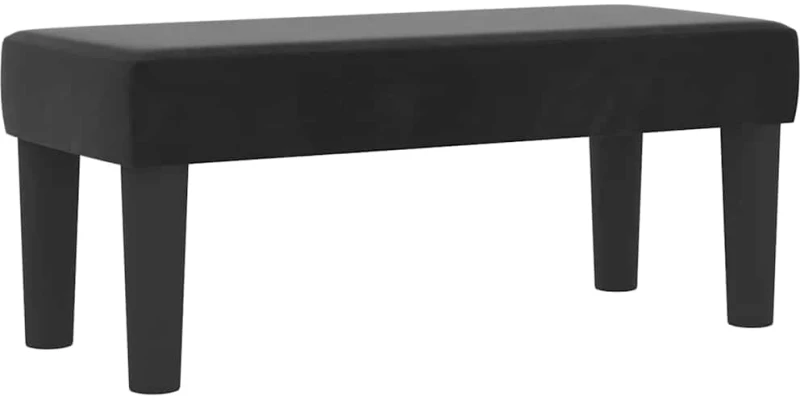 vidaXL Κρεβάτι Box Spring με Στρώμα & Πάγκο Μαύρο 100x200 εκ Βελούδο