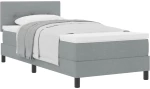 vidaXL Κρεβάτι με Στρώμα Light Grey 90x190 εκ. Υφάσμα