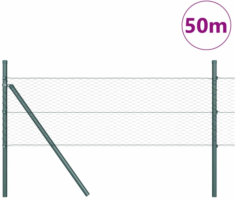 vidaXL φράχτης hexagon γκρι 0,8x50 μ από χάλυβα