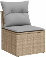 vidaXL Σετ Κήπου 9 Τεμαχίων με Μαξιλάρια σε Μπεζ Πολυ Ράττα