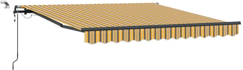 vidaXL Αυτόματη Ανασυρόμενη Τέντα με LED Ριγέ 300x250 εκ