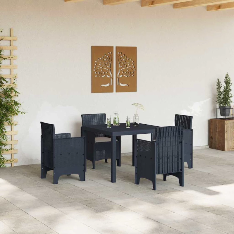 vidaXL Σετ Φαγητού Κήπου 5 pcs Ανθρακί Πλαστικό