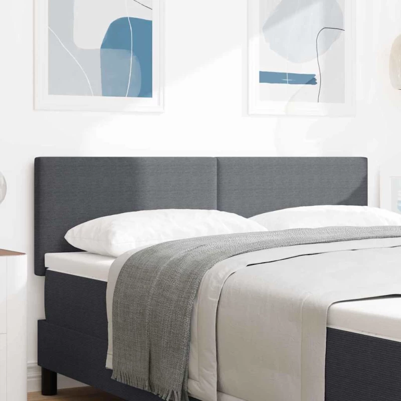 vidaXL LED Κεφαλάρι Απλό Σχέδιο Σκούρο Γκρι 72 εκ. Ύφασμα Κορντούροι