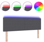 vidaXL LED Κεφαλάρι Απλό Σχέδιο Σκούρο Γκρι 72 εκ. Ύφασμα Κορντούροι