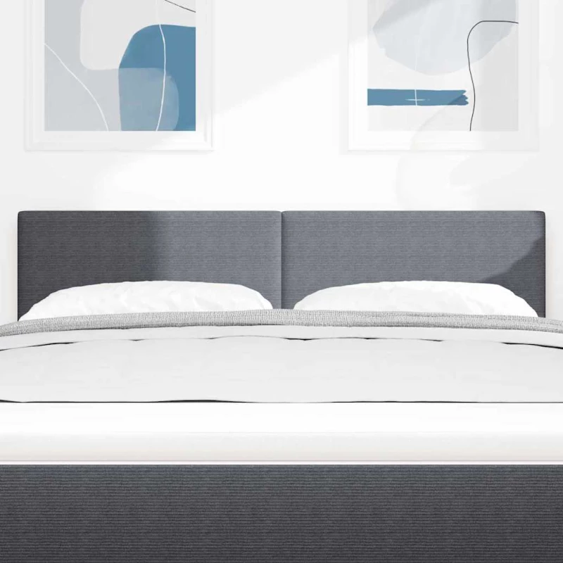 vidaXL LED Κεφαλάρι Απλό Σχέδιο Σκούρο Γκρι 72 εκ. Ύφασμα Κορντούροι