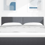 vidaXL LED Κεφαλάρι Απλό Σχέδιο Σκούρο Γκρι 72 εκ. Ύφασμα Κορντούροι