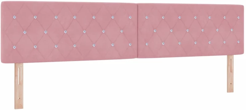vidaXL LED Κεφαλάρι με Κρύσταλλα Ραμμένα, Ροζ 100 cm Βελούδο