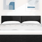 vidaXL Κεφαλάρι LED με Κουμπιά Μαύρο 80 cm - Υφασμάτινο