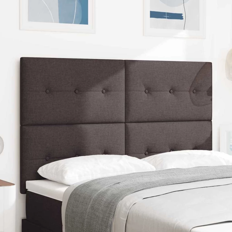 vidaXL Κεφαλάρι LED Σκοτεινό Καφέ 80 cm Υφασμάτινο