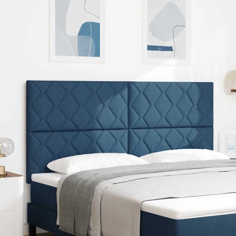 vidaXL LED Κεφαλάρι Σχεδίαση Διαμαντιών Μπλέ 180 cm Ύφασμα