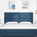 vidaXL LED Κεφαλάρι Σχεδίαση Διαμαντιών Μπλέ 180 cm Ύφασμα