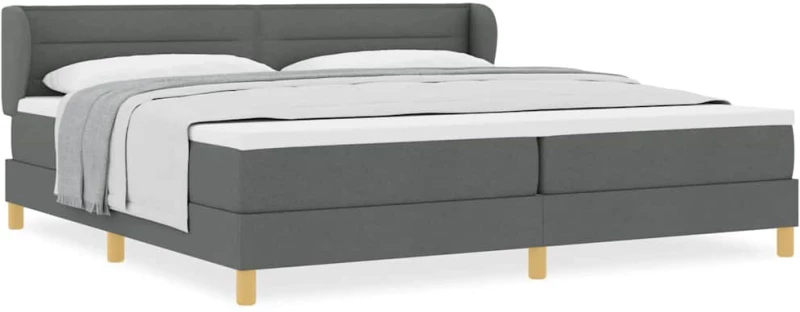 vidaXL Κρεβάτι με Στρώμα Σκούρο Γκρι 200x200 εκ. Ύφασμα