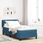 vidaXL Κρεβάτι με Στρώμα Σπαστό Σκούρο Μπλε 90x200 εκ. Βελούδο