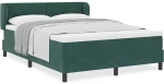 Κρεβάτι Box Spring με Στρώμα vidaXL Σκούρο Πράσινο 140x200 εκ Βελούδο