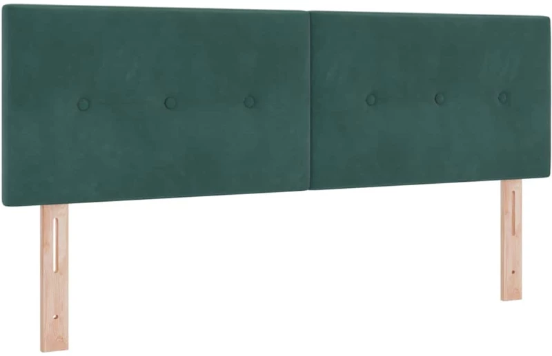 Κρεβάτι Box Spring με Στρώμα vidaXL Σκούρο Πράσινο 140x200 εκ Βελούδο