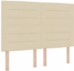 κρεβάτι Box Spring με στρώμα vidaXL Κρεμ 140x200 εκ Υφασμάτινο