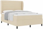 κρεβάτι Box Spring με στρώμα vidaXL Κρεμ 140x200 εκ Υφασμάτινο