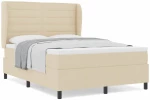 κρεβάτι Box Spring με στρώμα vidaXL Κρεμ 140x200 εκ Υφασμάτινο