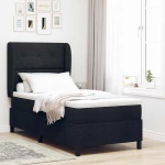 vidaXL Κρεβάτι Box Spring με Στρώμα Μαύρο 90x190 εκ Υφασμάτινο