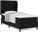 vidaXL Κρεβάτι Box Spring με Στρώμα Μαύρο 90x190 εκ Υφασμάτινο