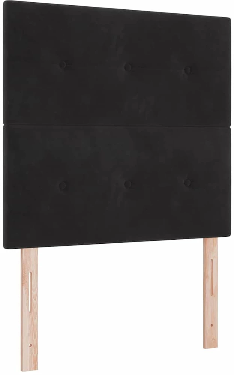 vidaXL Κρεβάτι με ελατήρια και στρώμα Μαύρο 100x200 cm Βελούδο