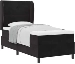 vidaXL Κρεβάτι με ελατήρια και στρώμα Μαύρο 100x200 cm Βελούδο
