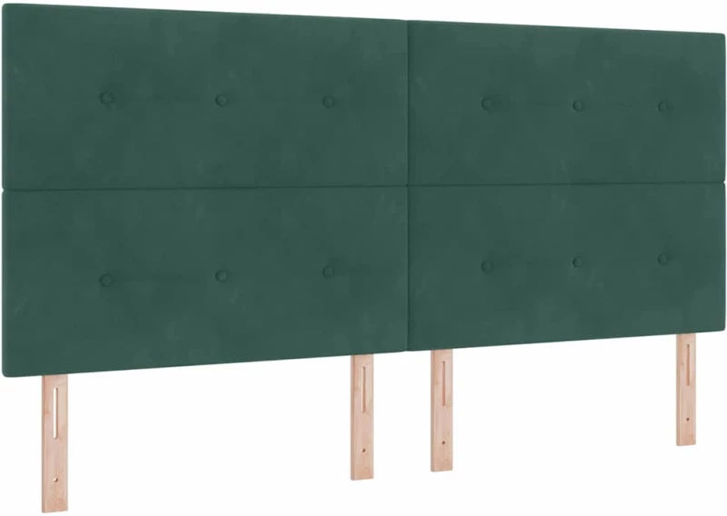 vidaXL Κρεβάτι Box Spring με Στρώμα Σκούρο Πράσινο 200x200 εκ Βελούδο