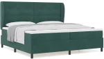 vidaXL Κρεβάτι Box Spring με Στρώμα Σκούρο Πράσινο 200x200 εκ Βελούδο