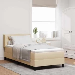 vidaXL Κρεβάτι Box Spring με στρώμα, σε κρεμ χρώμα, διαστάσεις 100 x 200 cm.