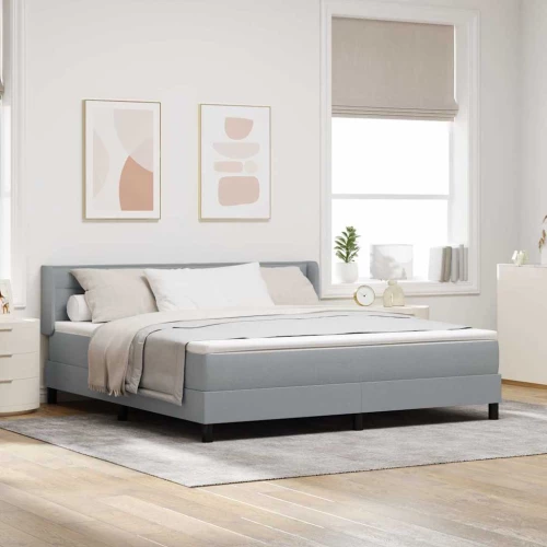 vidaXL Κρεβάτι με ελατήρια Ανοιχτό γκρι 180 x 200 εκ. Ύφασμα και αφρός