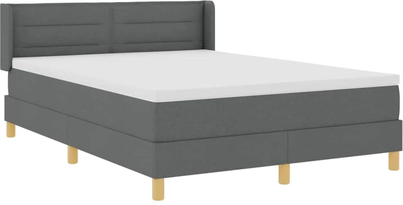 vidaXL Κρεβάτι Box Spring σε Σκούρο Γκρι, 140 x 200 εκ, Ύφασμα