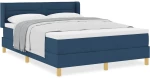 vidaXL Κρεβάτι με στρώμα Box Spring σε μπλε, 160 x 200 εκ., ύφασμα