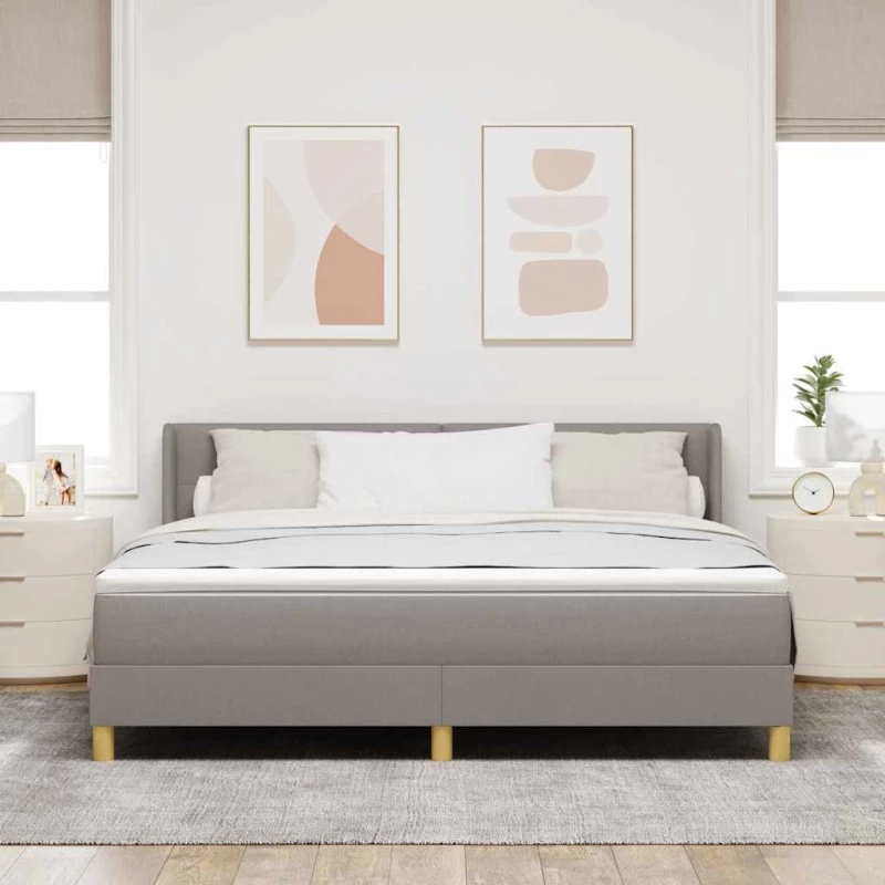 vidaXL Κρεβάτι Box Spring με στρώμα σε ταπέν, 180 x 200 εκ., ύφασμα