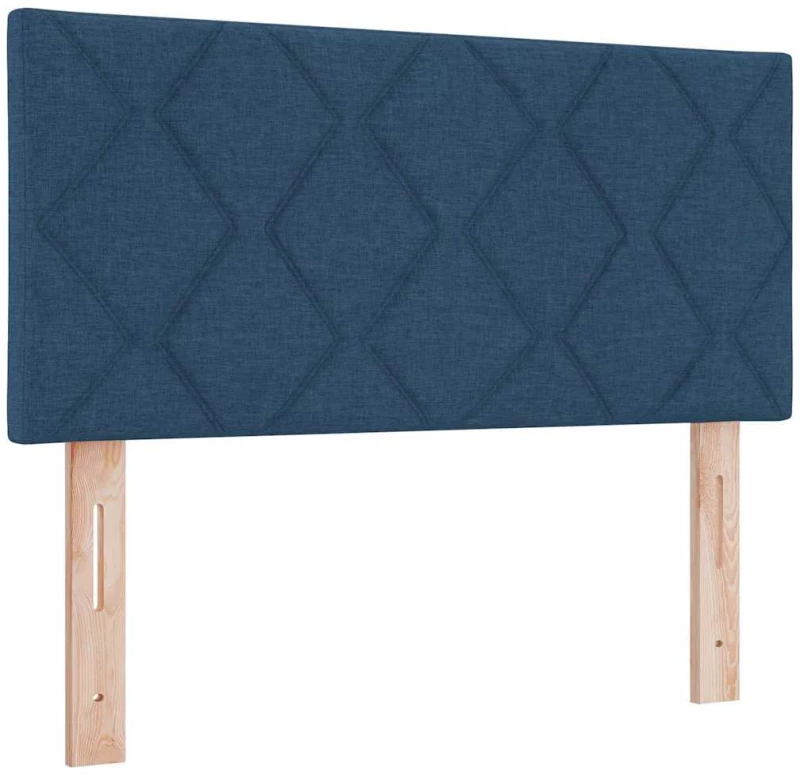 vidaXL Κρεβάτι με ελατήριο και στρώμα σε μπλε, 90 x 200 εκ., Υφασμα.
