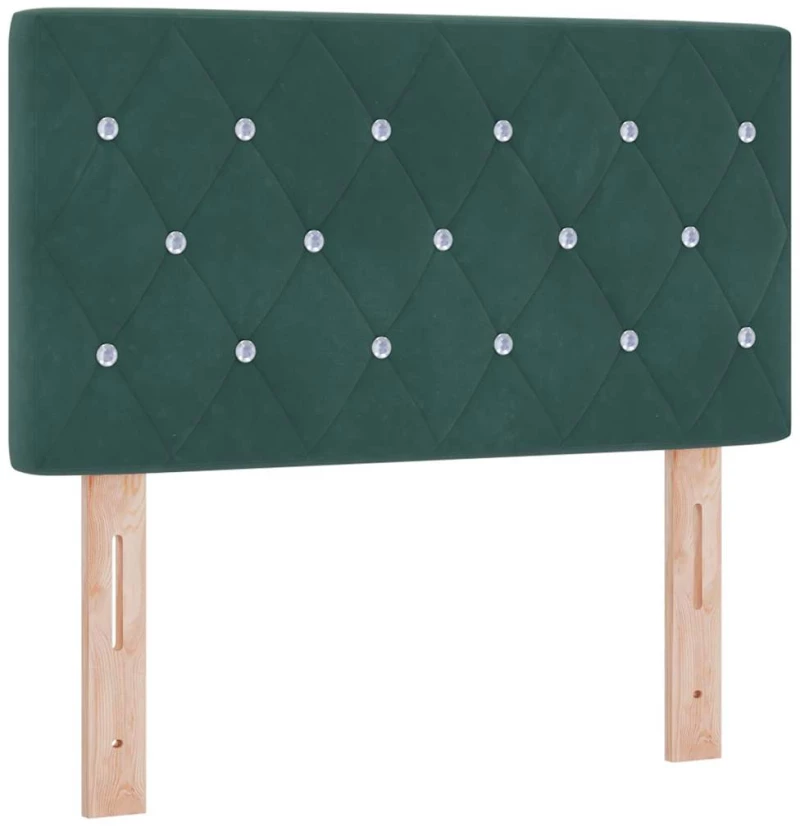 vidaXL Κρεβάτι Box Spring με Στρώμα Σκούρο Πράσινο 80x200 εκ. Βελούδο