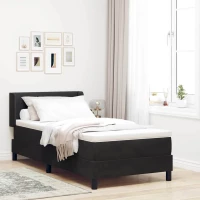 vidaXL Κρεβάτι με Στρώμα Μαύρο 90x190 cm Βελούδινο