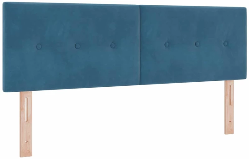 vidaXL Κρεβάτι Box Spring με Στρώμα Σκούρο Μπλε 140x200 εκ Βελούδο
