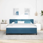 vidaXL Κρεβάτι με Στρώμα Στρώμα Σκούρο Μπλε 180x200 εκ Βελούδο