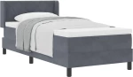 Κρεβάτι Box Spring με Στρώμα vidaXL Σκούρο Γκρι 100x200 εκ Βελούδο