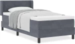 Κρεβάτι Box Spring με Στρώμα vidaXL Σκούρο Γκρι 100x200 εκ Βελούδο