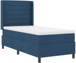 vidaXL Σκελετός Κρεβατιού με Στρώμα Blue 100x200 cm Υφάσματος